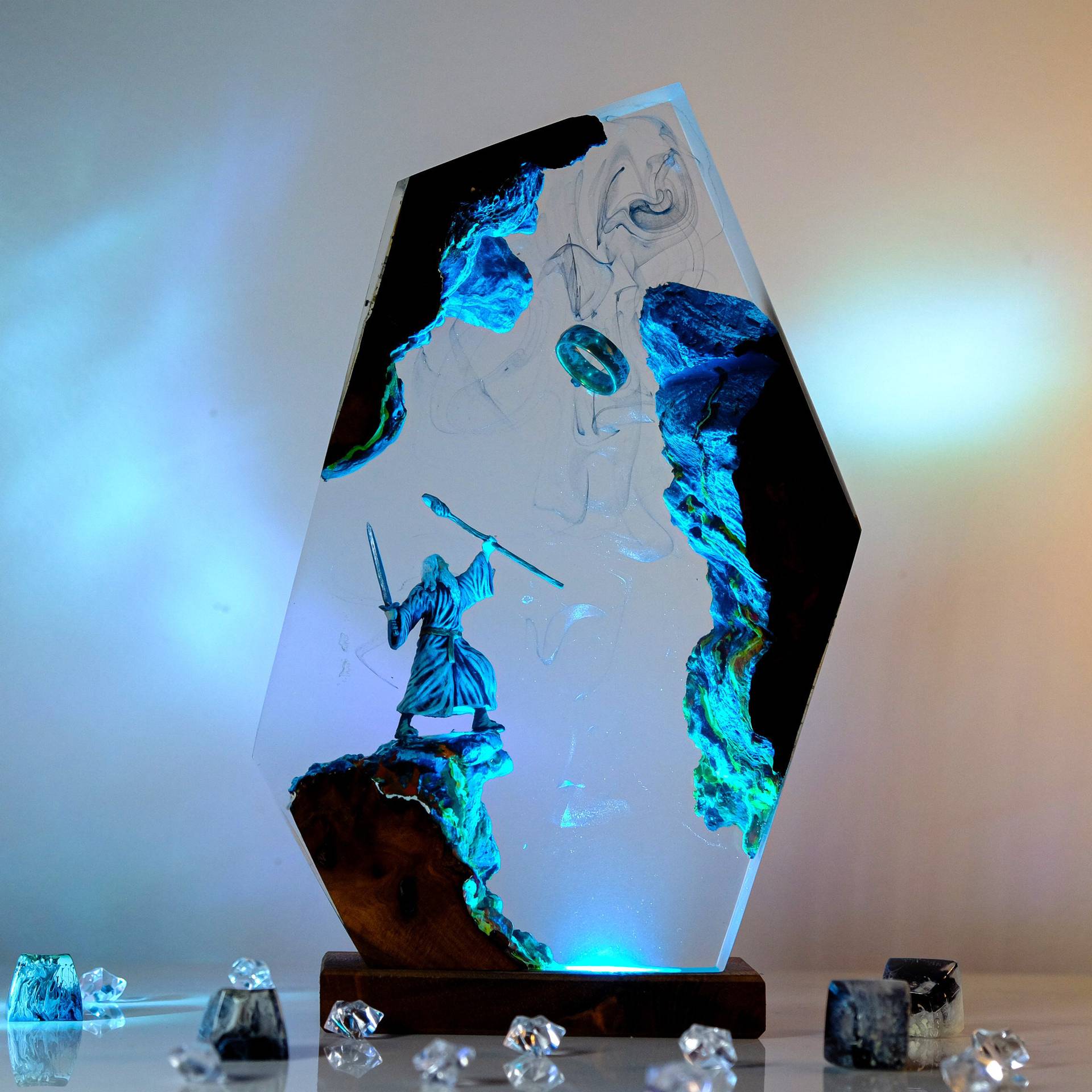 Desk Setup Lamp - Настольная лампа-фигурка из смолы «Волшебное кольцо»