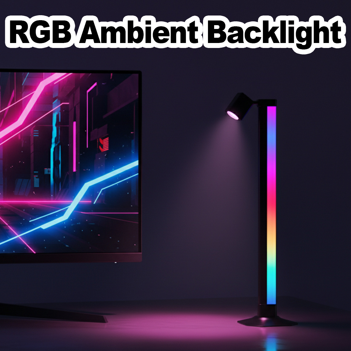Desk Setup With Tv - Умная светодиодная лампа RGB с синхронизацией