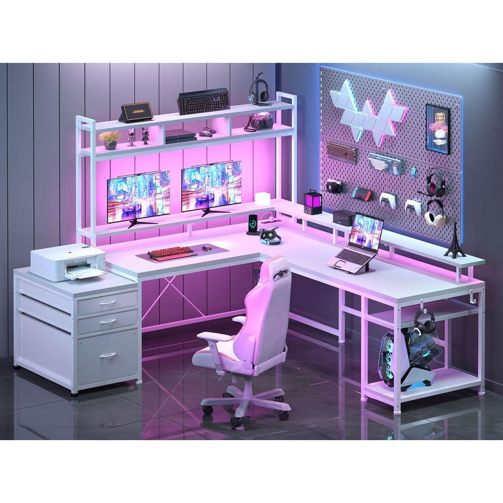 104-дюймовый L-образный стол д – обзор и цена Desk Setup L Shaped