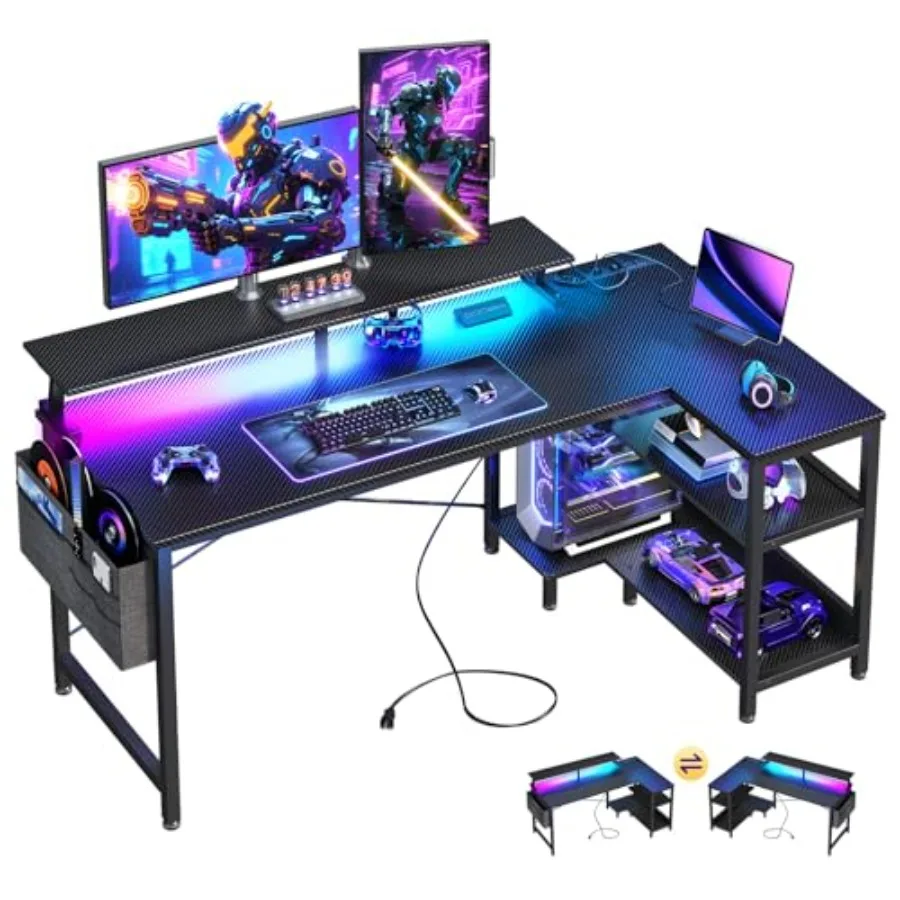 Игровой стол L-образной формы  – обзор и цена Desk Setup L Shaped