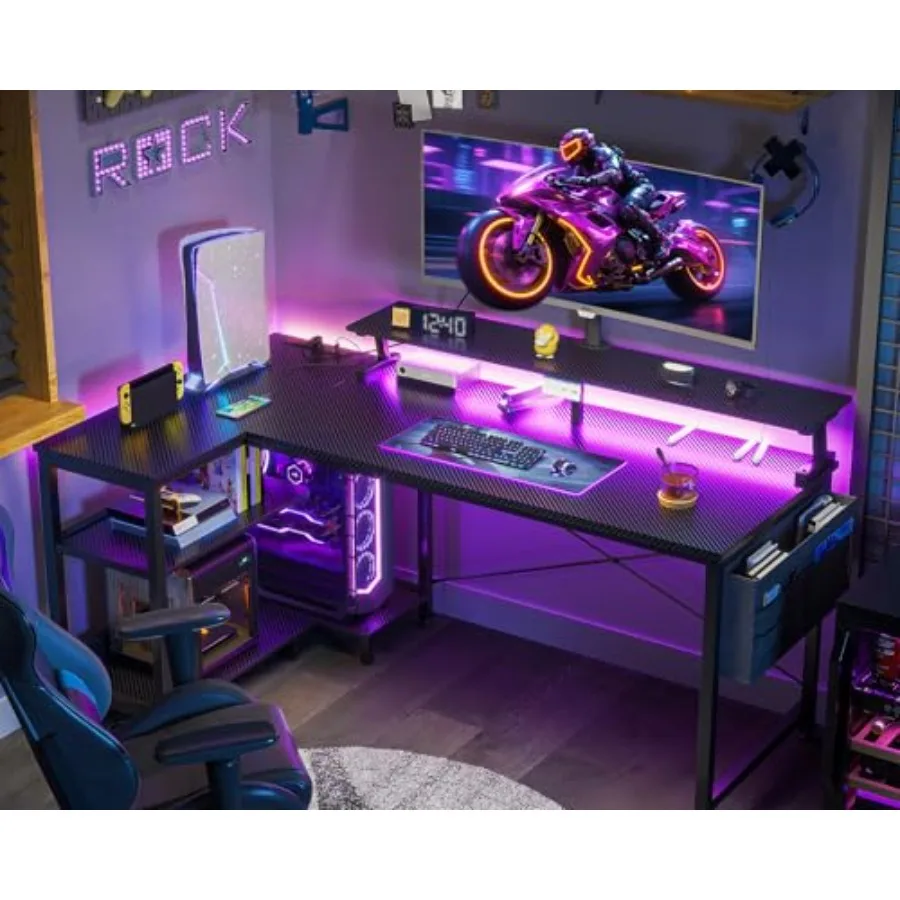 Игровой стол L-образной формы  – обзор и цена Desk Setup L Shaped