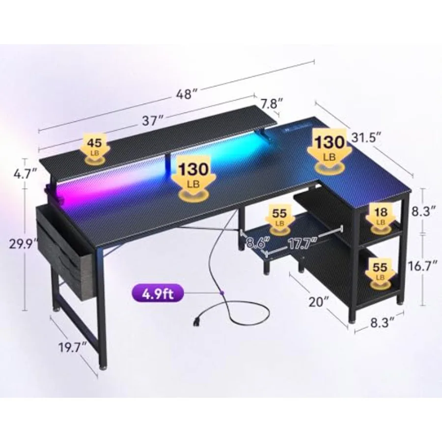 Игровой стол L-образной формы  – обзор и цена Desk Setup L Shaped