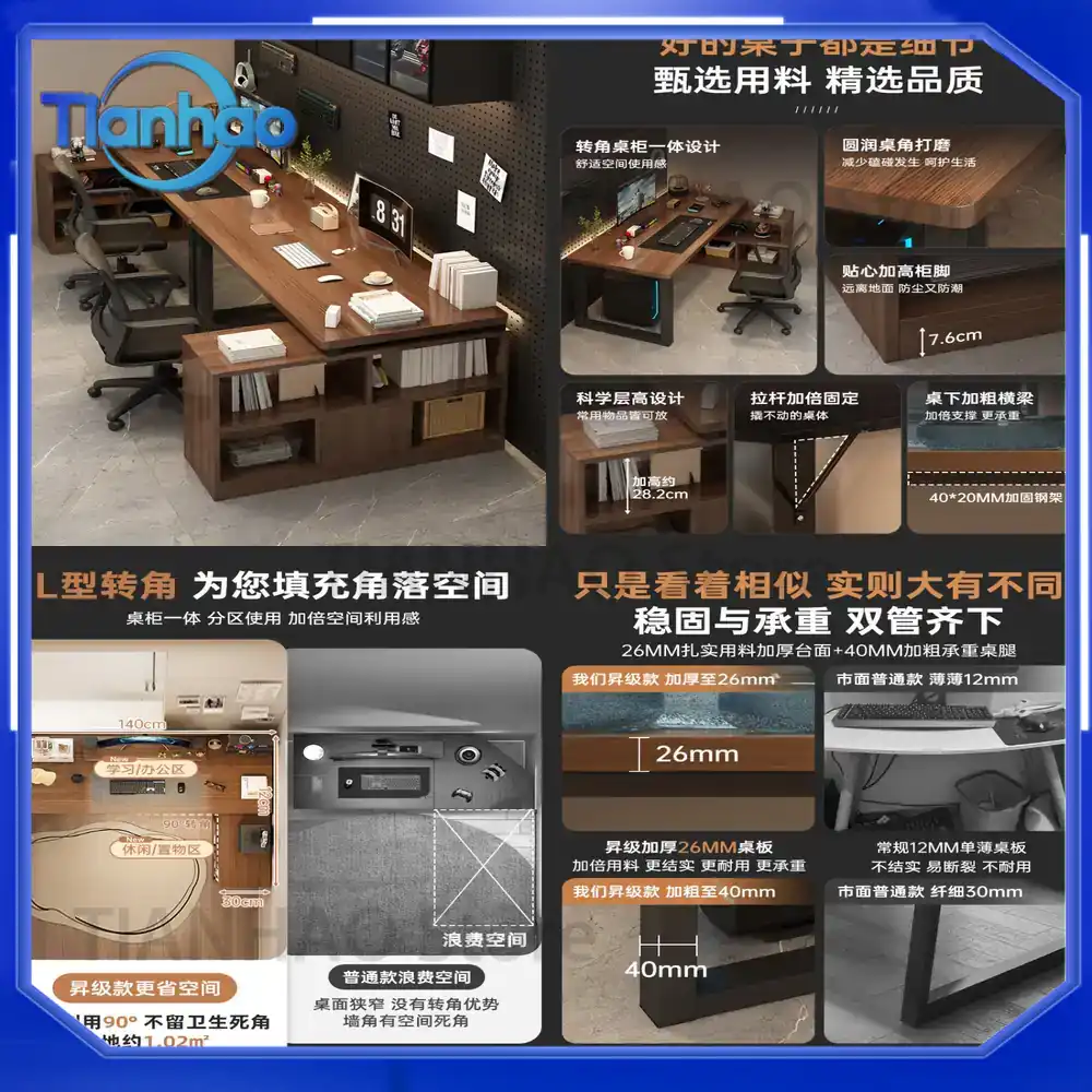 Игровой L-образный стол с книж – обзор и цена Desk Setup L Shaped