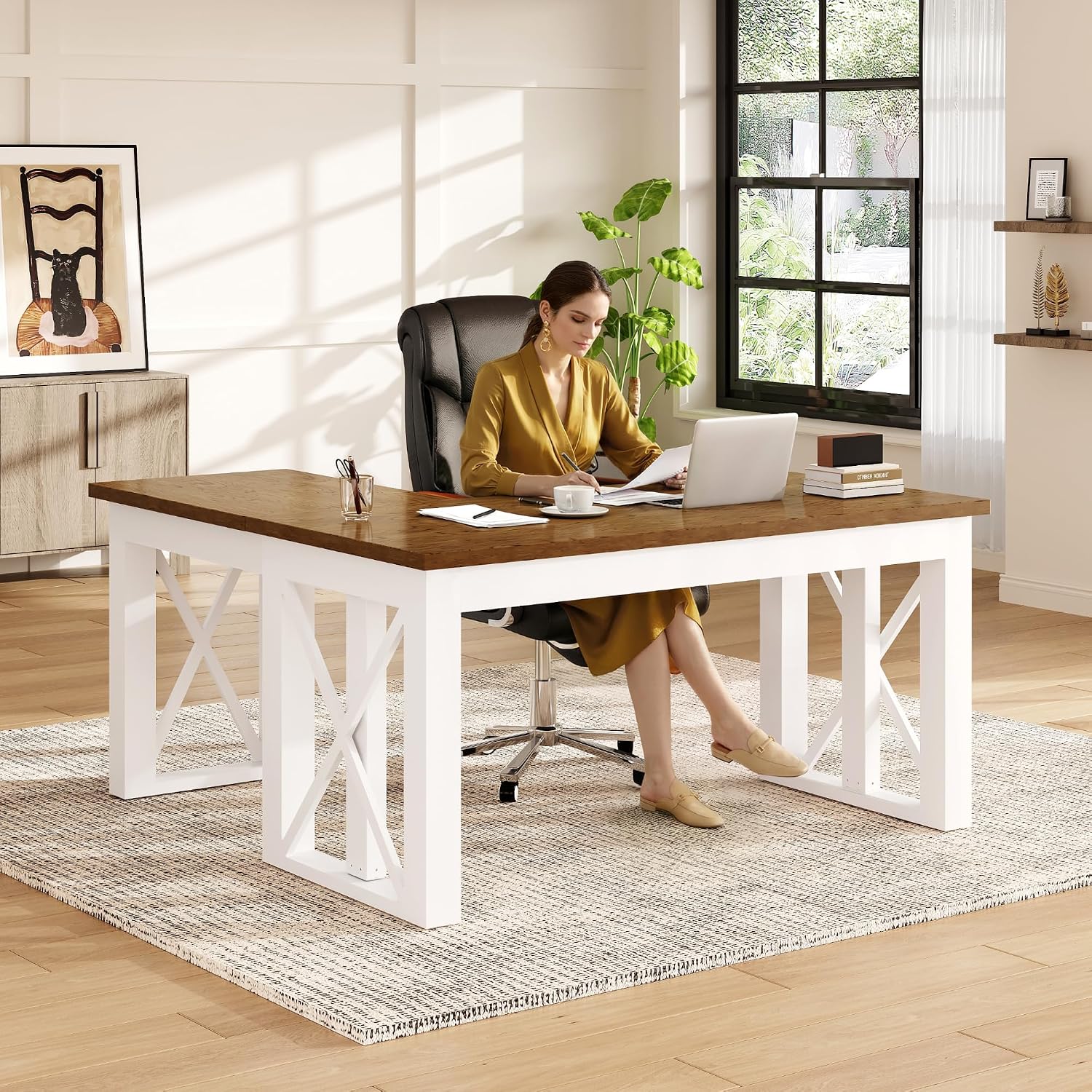 Г-образный стоячий стол с ящик – обзор и цена Desk Setup L Shaped