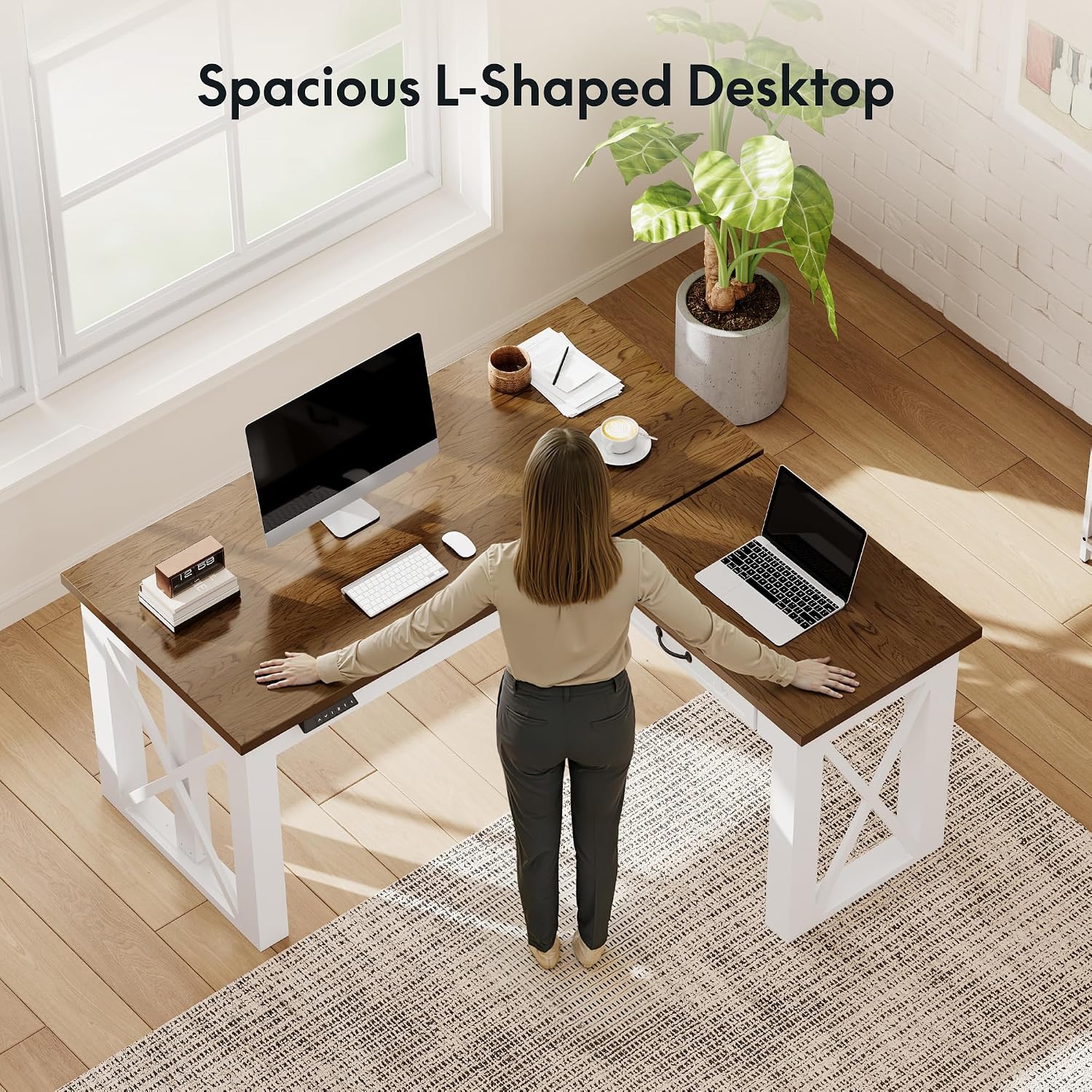 Г-образный стоячий стол с ящик – обзор и цена Desk Setup L Shaped