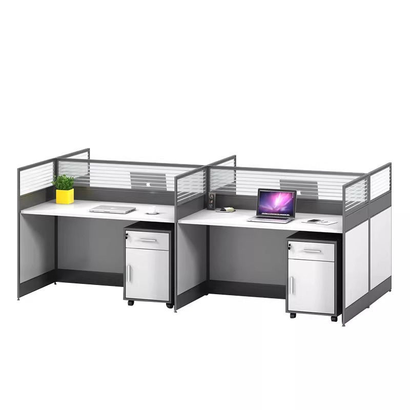 Белый офисный стол для 2, 4 ил – обзор и цена Desk Setup L Shaped