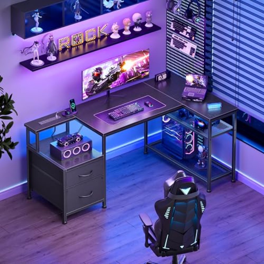 49-дюймовый угловой игровой ст – обзор и цена Desk Setup L Shaped