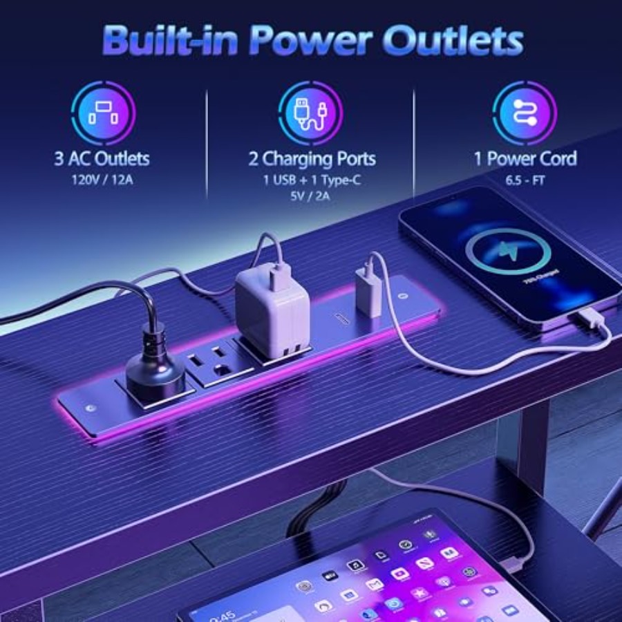 49-дюймовый угловой игровой ст – обзор и цена Desk Setup L Shaped