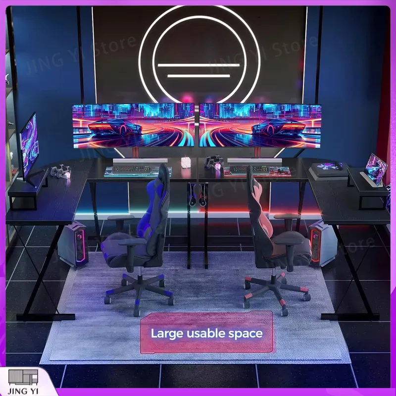 Игровой стол L-образной формы  – обзор и цена Desk Setup L Shaped